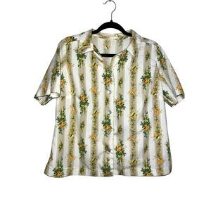 Homemade Button Up Shirt Beautiful Bird Print One Of A Kind Well Made See Photos